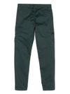 stone island - Pantaloni in cotone verde con tasche e patch logo - 1