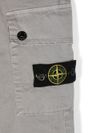 stone island - Pantaloni in cotone grigio con tasche e patch logo - 1