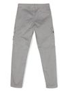 stone island - Pantaloni in cotone grigio con tasche e patch logo - 2