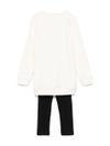 liu jo - White sweatshirt tracksuit set with black cotton leggings - 2