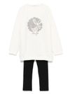 liu jo - White sweatshirt tracksuit set with black cotton leggings