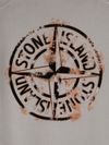 stone island - Felpa in cotone grigio con stampa logo - 1