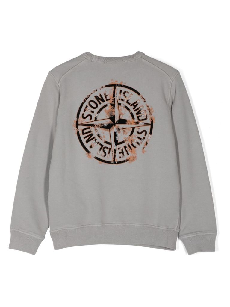 Felpa grigia stone island on sale