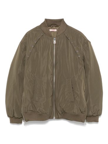 LIU JO - Bomber verde con zip e inserti