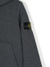 stone island - Felpa in cotone grigio con cappuccio e zip - 2