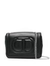 twinset - Borsa in pelle sintetica nera con logo