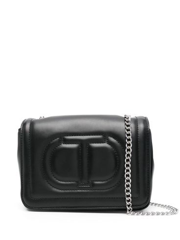 TWINSET - Borsa in pelle sintetica nera con logo