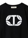 twinset - T-shirt in cotone nero con stampa logo bianco - 1