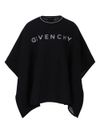 givenchy - Mantella in cotone nero con logo bianco