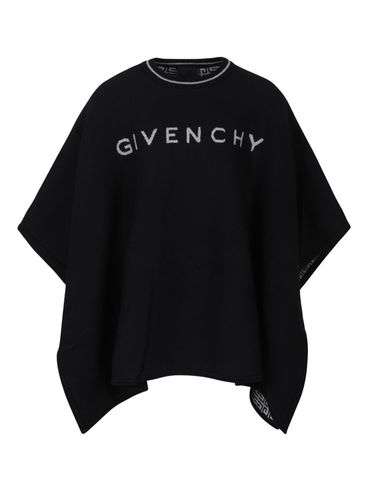 GIVENCHY - Mantella in cotone nero con logo bianco