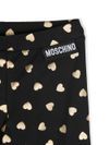 moschino - Leggings in cotone nero con stampa cuori oro - 2