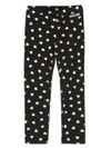 moschino - Leggings in cotone nero con stampa cuori oro