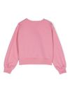 moschino - Felpa in cotone rosa con scritta - 1