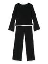 twinset - Completo nero a costine con maglia e pantaloni a palazzo - 2