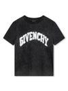 givenchy - T-shirt in cotone nero stampata con logo