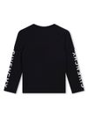 givenchy - T-shirt in cotone nero a maniche lunghe con logo bianco - 1