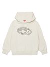 diesel - Felpa in cotone beige con cappuccio e logo