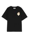 moschino - T-shirt in cotone nero con stampa orso