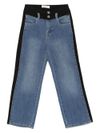 twinset - Jeans lunghi blu denim e nero a palazzo