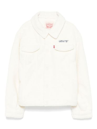 LEVI'S - White fleece jacket with pockets and logo