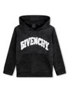 givenchy - Felpa in cotone nero stampata con logo