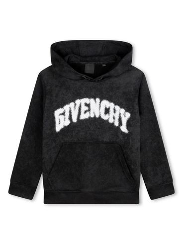 GIVENCHY - Felpa in cotone nero stampata con logo