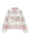 liu jo - White and pink plaid cotton jacket with pockets