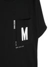 moschino - T-shirt in cotone nero con tasca - 1