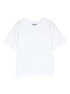 moschino - T-shirt in cotone bianco con logo