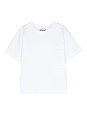 MOSCHINO - T-shirt in cotone bianco con logo