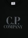 c.p. company - T-shirt in cotone nero con logo frontale - 2