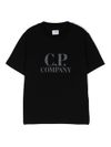 c.p. company - T-shirt in cotone nero con logo frontale