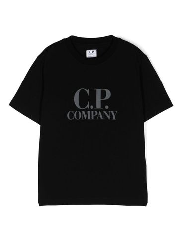 C.P. COMPANY - T-shirt in cotone nero con logo frontale