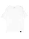 aspesi - T-shirt in cotone bianco con tasca applicata