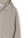 c.p. company - Felpa in cotone beige con zip e cappuccio - 1