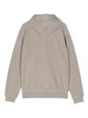 c.p. company - Felpa in cotone beige con zip e cappuccio - 2