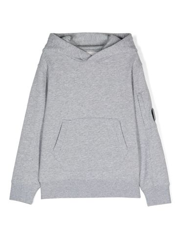 C.P. COMPANY - Grey cotton sweatshirt with a kangaroo pocket