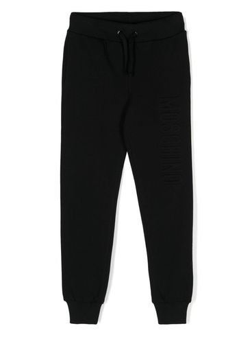 MOSCHINO - Pantaloni tuta in cotone nero con logo