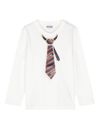 moschino - T-shirt in cotone con stampa cravatta