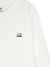 c.p. company - T-shirt in cotone bianco con scritta logo - 2