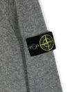 stone island - Maglione in lana grigia girocollo con patch logo - 1