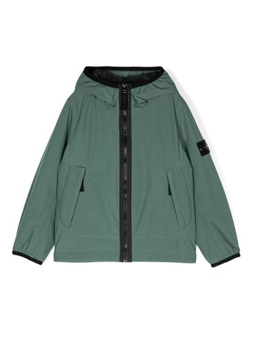 STONE ISLAND - Giacca corta verde con logo