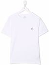 polo ralph lauren - T-shirt in cotone bianco con logo ricamato