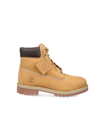 TIMBERLAND - Anfibi Premium 6 Inch in pelle scamosciata beige con etichetta