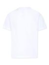 msgm - T-shirt in cotone bianco con stampa logo frontale nero - 2