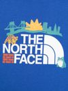 the north face - T-shirt in cotone blu con stampa e logo - 1