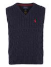 polo ralph lauren - Gilet in maglia blu intrecciata