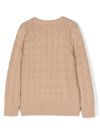 polo ralph lauren - Maglione in cotone beige intrecciato - 2