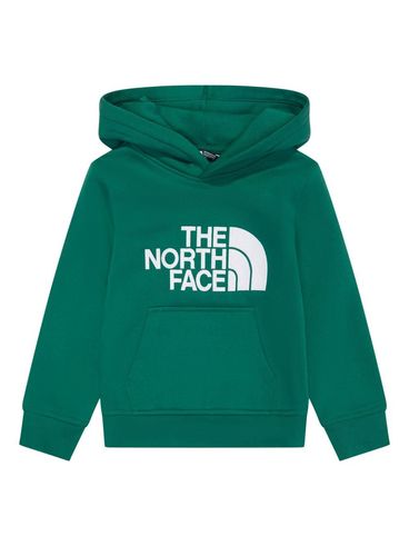 THE NORTH FACE - Felpa in cotone verde con cappuccio e logo bianco