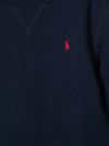 polo ralph lauren - Felpa in cotone blu girocollo con ricamo logo rosso - 2